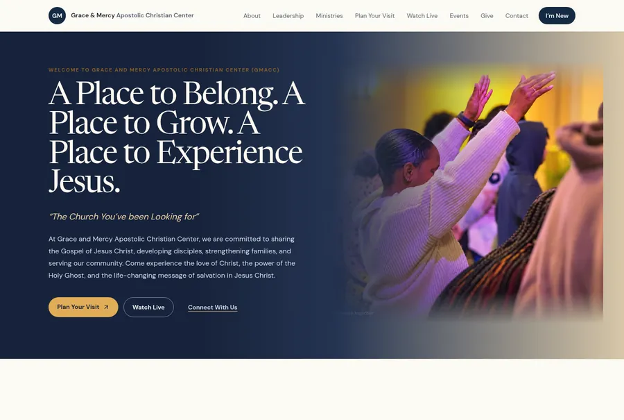 Grace and Mercy Apostolic Christian Center — desktop view