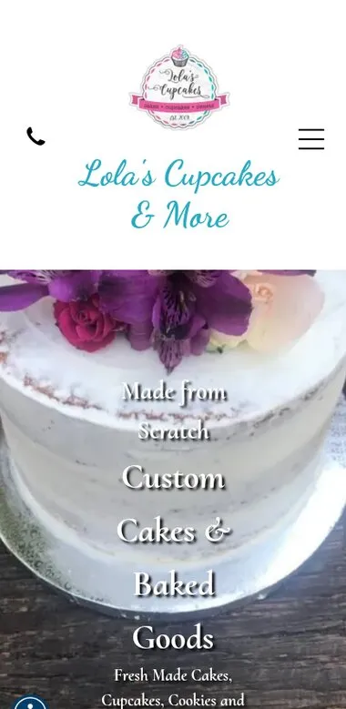 Lola's Cupcakes & More — mobile view
