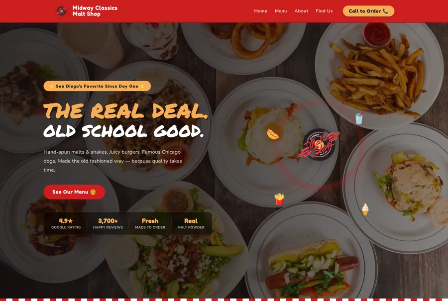 Midway Classic Malt Shop — desktop view